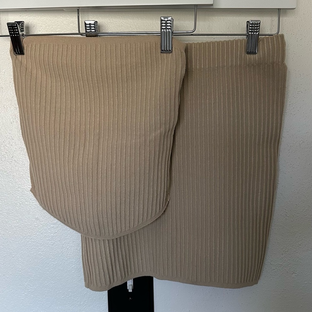 ribbed skirt & bandeau set